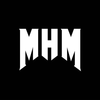 Teknoloji şirketi için MHM mektup logosu tasarımı. MHM logo tasarımı siyah ve beyaz renk kombinasyonu. MHM logosu, MHM vektörü, MHM tasarımı, MHM simgesi, MHM alfabesi. MHM tipografi logosu tasarımı.