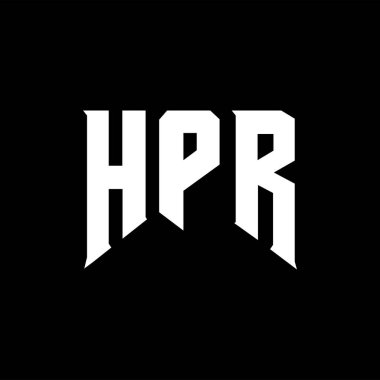 Teknoloji şirketi için HPR mektup logosu tasarımı. HPR logo tasarımı siyah ve beyaz renk kombinasyonu. HPR logosu, HPR vektörü, HPR tasarımı, HPR simgesi, HPR alfabesi. HPR tipografi logosu tasarımı.