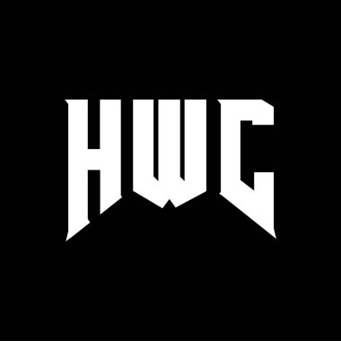Teknoloji şirketi için HWC mektup logosu tasarımı. HWC logo tasarımı siyah ve beyaz renk kombinasyonu. HWC logosu, HWC vektörü, HWC tasarımı, HWC simgesi, HWC alfabesi. HWC tipografi logosu tasarımı.