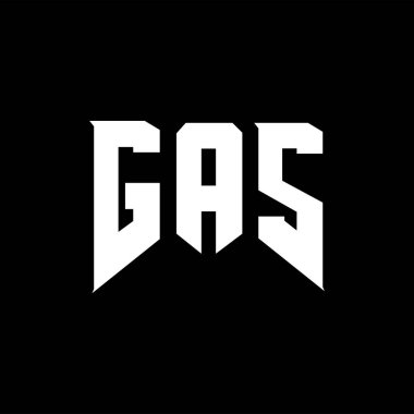 GAS letter logo design for technology company. GAS logo design black and white color combination. GAS logo, GAS vector, GAS design, GAS icon, GAS alphabet. GAS typography logo design. clipart