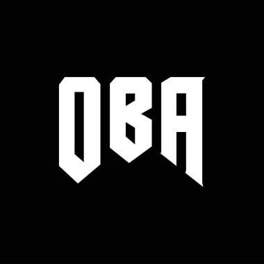 Teknoloji şirketi için OBA mektup logosu tasarımı. OBA logo tasarımı siyah-beyaz renk kombinasyonu. OBA logosu, OBA vektörü, OBA tasarımı, OBA simgesi, OBA alfabesi. OBA tipografi logosu tasarımı.