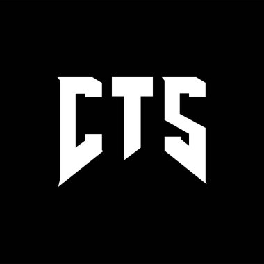 Teknoloji şirketi için CTS mektup logosu tasarımı. CTS logo tasarımı siyah ve beyaz renk kombinasyonu. CTS logosu, CTS vektörü, CTS tasarımı, CTS simgesi, CTS alfabesi. CTS tipografi logosu tasarımı.