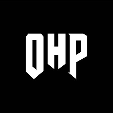 Teknoloji şirketi için OHP harf logosu tasarımı. OHP logo tasarımı siyah ve beyaz renk kombinasyonu. OHP logosu, OHP vektörü, OHP tasarımı, OHP simgesi, OHP alfabesi. OHP tipografi logosu tasarımı.