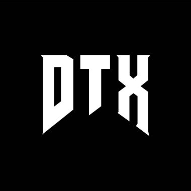 DTX letter logo design for technology company. DTX logo design black and white color combination. DTX logo, DTX vector, DTX design, DTX icon, DTX alphabet. DTX typography logo design. clipart