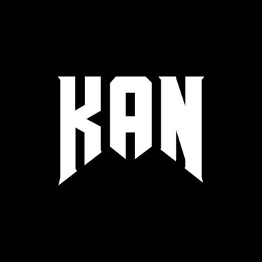Teknoloji şirketi için KAN mektup logosu tasarımı. KAN logo tasarımı siyah ve beyaz renk kombinasyonu. KAN logosu, KAN vektörü, KAN tasarımı, KAN simgesi, KAN alfabesi. KAN tipografi logosu tasarımı.