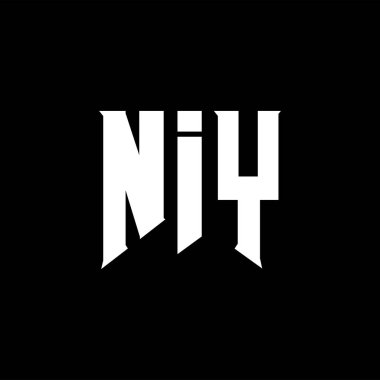 Teknoloji şirketi için NIY mektup logosu tasarımı. NIY logo tasarımı siyah ve beyaz renk kombinasyonu. NIY logosu, NIY vektörü, NIY tasarımı, NIY simgesi, NIY alfabesi. NIY tipografi logosu tasarımı.