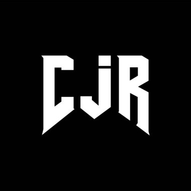 Teknoloji şirketi için CJR harf logosu tasarımı. CJR logo tasarımı siyah ve beyaz renk kombinasyonu. CJR logosu, CJR vektörü, CJR tasarımı, CJR simgesi, CJR alfabesi. CJR tipografi logosu tasarımı.