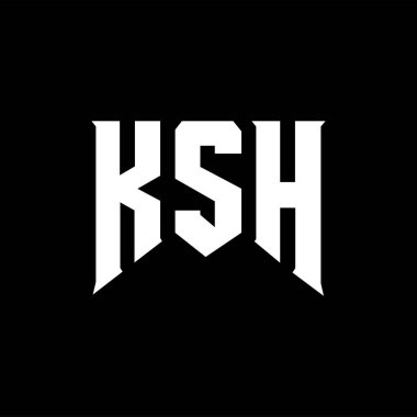 Teknoloji şirketi için KSH mektup logosu tasarımı. KSH logo tasarımı siyah ve beyaz renk kombinasyonu. KSH logosu, KSH vektörü, KSH tasarımı, KSH simgesi, KSH alfabesi. KSH tipografi logosu tasarımı.