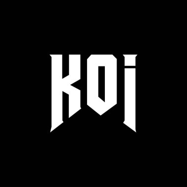 Teknoloji şirketi için KOI harf logosu tasarımı. KOI logo tasarımı siyah ve beyaz renk kombinasyonu. KOI logosu, KOI vektörü, KOI tasarımı, KOI simgesi, KOI alfabesi. KOI tipografi logosu tasarımı.