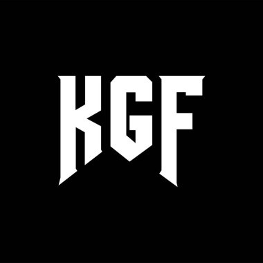 Teknoloji şirketi için KGF mektup logosu tasarımı. KGF logo tasarımı siyah ve beyaz renk kombinasyonu. KGF logosu, KGF vektörü, KGF tasarımı, KGF simgesi, KGF alfabesi. KGF tipografi logo tasarımı.