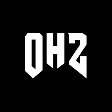 Teknoloji şirketi için OHZ harf logosu tasarımı. OHZ logo tasarımı siyah ve beyaz renk kombinasyonu. OHZ logosu, OHZ vektörü, OHZ tasarımı, OHZ simgesi, OHZ alfabesi. OHZ tipografi logosu tasarımı.