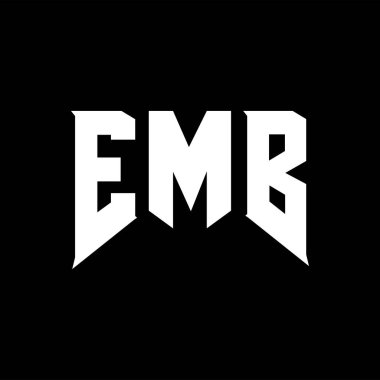 Teknoloji şirketi için EMB mektup logosu tasarımı. EMB logosu siyah ve beyaz renk kombinasyonu tasarladı. EMB logosu, EMB vektörü, EMB tasarımı, EMB simgesi, EMB alfabesi. EMB tipografi logosu tasarımı.