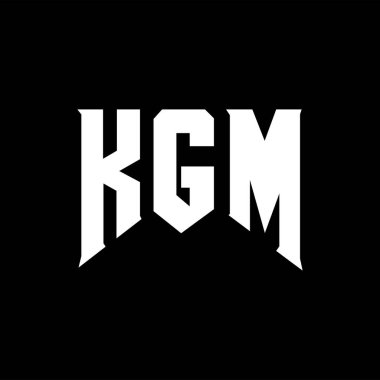 Teknoloji şirketi için KGM mektup logosu tasarımı. KGM logo tasarımı siyah ve beyaz renk kombinasyonu. KGM logosu, KGM vektörü, KGM tasarımı, KGM simgesi, KGM alfabesi. KGM tipografi logosu tasarımı.