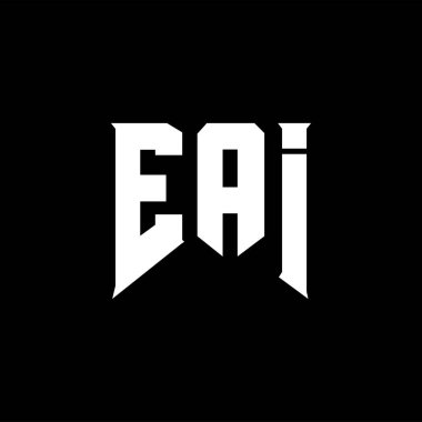 Teknoloji şirketi için EAI harf logosu tasarımı. EAI logo tasarımı siyah ve beyaz renk kombinasyonu. EAI logosu, EAI vektörü, EAI tasarımı, EAI simgesi, EAI alfabesi. EAI tipografi logosu tasarımı.