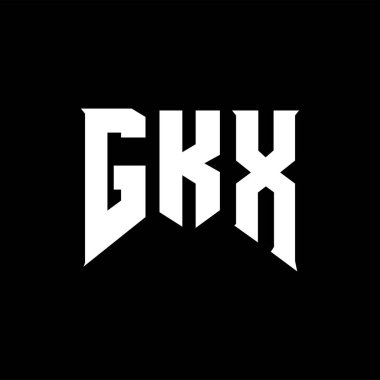 Teknoloji şirketi için GKX harf logosu tasarımı. GKX logo tasarımı siyah ve beyaz renk kombinasyonu. GKX logosu, GKX vektörü, GKX tasarımı, GKX simgesi, GKX alfabesi. GKX tipografi logosu tasarımı.