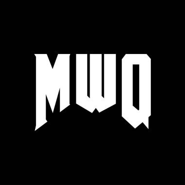 Teknoloji şirketi için MWQ harf logosu tasarımı. MWQ logo tasarımı siyah ve beyaz renk kombinasyonu. MWQ logosu, MWQ vektörü, MWQ tasarımı, MWQ simgesi, MWQ alfabesi. MWQ tipografi logosu tasarımı.