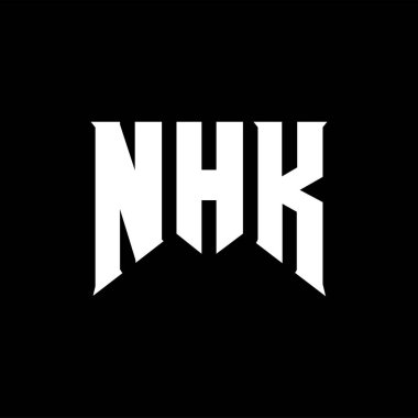 Teknoloji şirketi için NHK mektup logosu tasarımı. NHK logo tasarımı siyah ve beyaz renk kombinasyonu. NHK logosu, NHK vektörü, NHK tasarımı, NHK simgesi, NHK alfabesi. NHK tipografi logosu tasarımı.