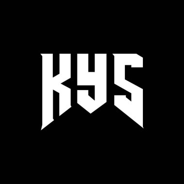 Teknoloji şirketi için KYS mektup logosu tasarımı. KYS logo tasarımı siyah ve beyaz renk kombinasyonu. KYS logosu, KYS vektörü, KYS tasarımı, KYS simgesi, KYS alfabesi. KYS tipografi logosu tasarımı.
