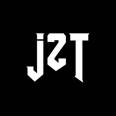 Teknoloji şirketi için JZT harf logosu tasarımı. JZT logo tasarımı siyah ve beyaz renk kombinasyonu. JZT logosu, JZT vektörü, JZT tasarımı, JZT simgesi, JZT alfabesi. JZT tipografi logosu tasarımı.