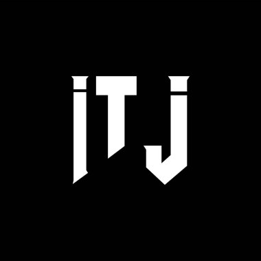 Teknoloji şirketi için ITJ mektup logosu tasarımı. ITJ logo tasarımı siyah ve beyaz renk kombinasyonu. ITJ logosu, ITJ vektörü, ITJ tasarımı, ITJ simgesi, ITJ alfabesi. ITJ tipografi logosu tasarımı.
