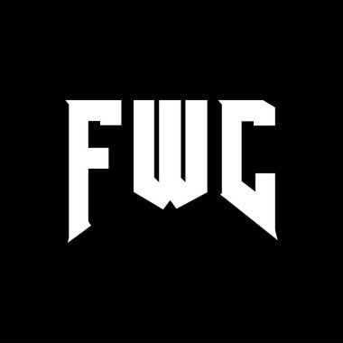 Teknoloji şirketi için FWC mektup logosu tasarımı. FWC logo tasarımı siyah ve beyaz renk kombinasyonu. FWC logosu, FWC vektörü, FWC tasarımı, FWC simgesi, FWC alfabesi. FWC tipografi logosu tasarımı.