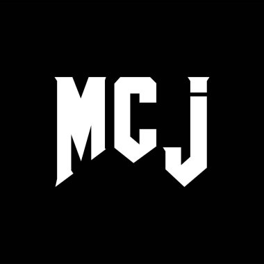 Teknoloji şirketi için MCJ mektup logosu tasarımı. MCJ logo tasarımı siyah ve beyaz renk kombinasyonu. MCJ logosu, MCJ vektörü, MCJ tasarımı, MCJ simgesi, MCJ alfabesi. MCJ tipografi logosu tasarımı.