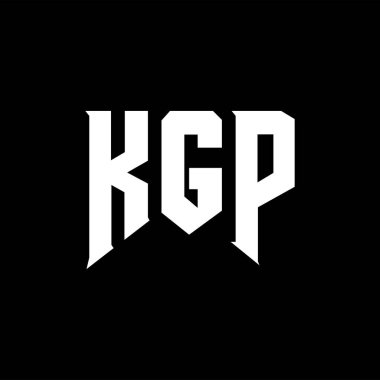 Teknoloji şirketi için KGP harf logosu tasarımı. KGP logo tasarımı siyah ve beyaz renk kombinasyonu. KGP logosu, KGP vektörü, KGP tasarımı, KGP simgesi, KGP alfabesi. KGP tipografi logosu tasarımı.