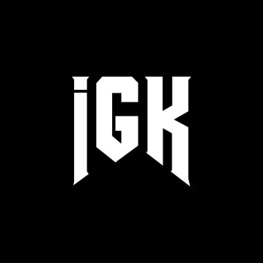 Teknoloji şirketi için IGK mektup logosu tasarımı. IGK logo tasarımı siyah ve beyaz renk kombinasyonu. IGK logosu, IGK vektörü, IGK tasarımı, IGK simgesi, IGK alfabesi. IGK tipografi logosu tasarımı.