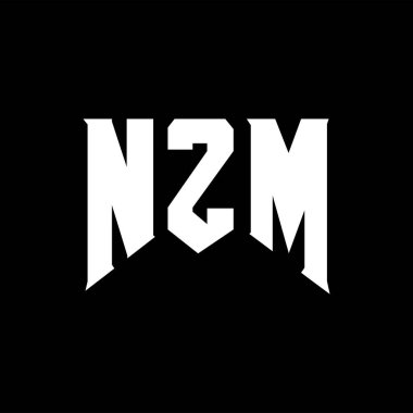 Teknoloji şirketi için NZM mektup logosu tasarımı. NZM logosu siyah ve beyaz renk kombinasyonu tasarladı. NZM logosu, NZM vektörü, NZM tasarımı, NZM simgesi, NZM alfabesi. NZM tipografi logosu tasarımı.