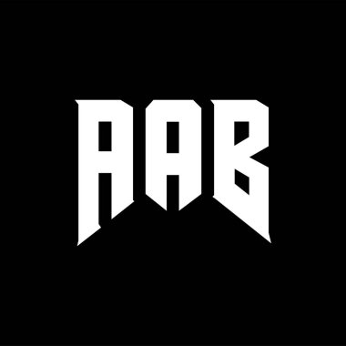 Teknoloji şirketi için AAB mektup logosu tasarımı. AAB logo tasarımı siyah-beyaz renk kombinasyonu. AAB logosu, AAB vektörü, AAB tasarımı, AAB simgesi, AAB alfabesi. AAB tipografi logosu tasarımı.