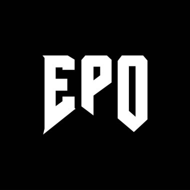 Teknoloji şirketi için EPO mektup logosu tasarımı. EPO logo tasarımı siyah ve beyaz renk kombinasyonu. EPO logosu, EPO vektörü, EPO tasarımı, EPO simgesi, EPO alfabesi. EPO tipografi logosu tasarımı.