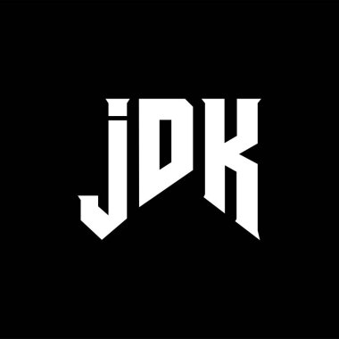 JDK teknoloji şirketi için mektup logosu tasarımı. JDK logo tasarımı siyah-beyaz renk kombinasyonu. JDK logosu, JDK vektörü, JDK tasarımı, JDK simgesi, JDK alfabesi. JDK tipografi logosu tasarımı.