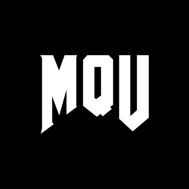 Teknoloji şirketi için MQU harf logosu tasarımı. MQU logo tasarımı siyah-beyaz renk kombinasyonu. MQU logosu, MQU vektörü, MQU tasarımı, MQU simgesi, MQU alfabesi. MQU tipografi logosu tasarımı.