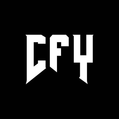 Teknoloji şirketi için CFY mektup logosu tasarımı. CFY logo tasarımı siyah ve beyaz renk kombinasyonu. CFY logosu, CFY vektörü, CFY tasarımı, CFY simgesi, CFY alfabesi. CFY tipografi logosu tasarımı.