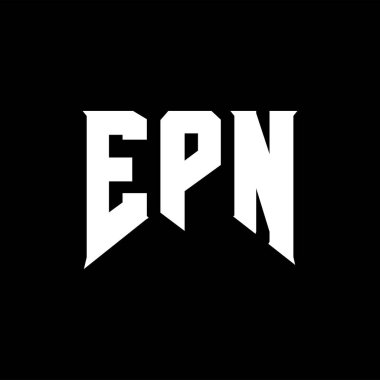 Teknoloji şirketi için EPN harf logosu tasarımı. EPN logo tasarımı siyah ve beyaz renk kombinasyonu. EPN logosu, EPN vektörü, EPN tasarımı, EPN simgesi, EPN alfabesi. EPN tipografi logosu tasarımı.