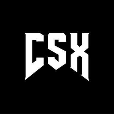 Teknoloji şirketi için CSX mektup logosu tasarımı. CSX logo tasarımı siyah ve beyaz renk kombinasyonu. CSX logosu, CSX vektörü, CSX tasarımı, CSX simgesi, CSX alfabesi. CSX tipografi logosu tasarımı.