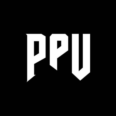 Teknoloji şirketi için PPU mektup logosu tasarımı. PPU logo tasarımı siyah-beyaz renk kombinasyonu. PPU logosu, PPU vektörü, PPU tasarımı, PPU simgesi, PPU alfabesi. PPU tipografi logosu tasarımı.