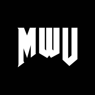 Teknoloji şirketi için MWU mektup logosu tasarımı. MWU logo tasarımı siyah ve beyaz renk kombinasyonu. MWU logosu, MWU vektörü, MWU tasarımı, MWU simgesi, MWU alfabesi. MWU tipografi logosu tasarımı.
