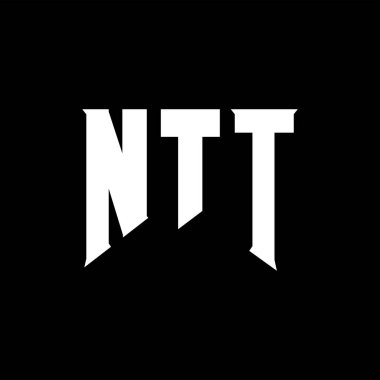 Teknoloji şirketi için NTT mektup logosu tasarımı. NTT logo tasarımı siyah ve beyaz renk kombinasyonu. NTT logosu, NTT vektörü, NTT dizaynı, NTT simgesi, NTT alfabesi. NTT tipografi logosu tasarımı.