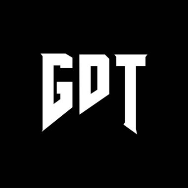 Teknoloji şirketi için GDT harf logosu tasarımı. GDT logo tasarımı siyah ve beyaz renk kombinasyonu. GDT logosu, GDT vektörü, GDT tasarımı, GDT simgesi, GDT alfabesi. GDT tipografi logo tasarımı.