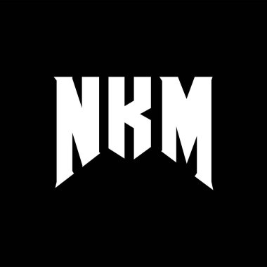 Teknoloji şirketi için NKM mektup logosu tasarımı. NKM logo tasarımı siyah ve beyaz renk kombinasyonu. NKM logosu, NKM vektörü, NKM tasarımı, NKM simgesi, NKM alfabesi. NKM tipografi logosu tasarımı.