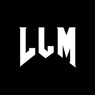 Teknoloji şirketi için LLM mektup logosu tasarımı. LLM logo tasarımı siyah ve beyaz renk kombinasyonu. LLM logosu, LLM vektörü, LLM tasarımı, LLM simgesi, LLM alfabesi. LLM tipografi logosu tasarımı.