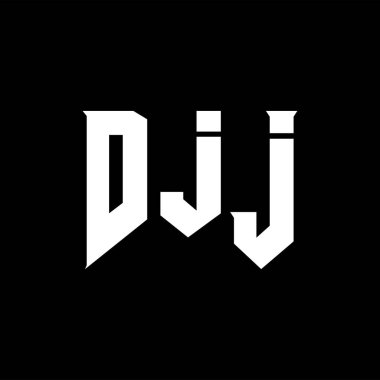 Teknoloji şirketi için DJJ mektup logosu tasarımı. DJJ logo tasarımı siyah beyaz renk kombinasyonu. DJJ logosu, DJJ vektörü, DJJ tasarımı, DJJ simgesi, DJ alfabesi. DJJ tipografi logosu tasarımı.