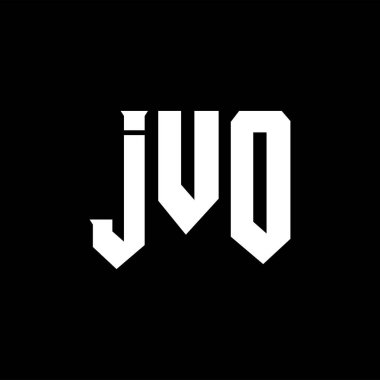 Teknoloji şirketi için JVO mektup logosu tasarımı. JVO logo tasarımı siyah ve beyaz renk kombinasyonu. JVO logosu, JVO vektörü, JVO tasarımı, JVO simgesi, JVO alfabesi. JVO tipografi logosu tasarımı.