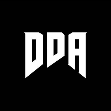 Teknoloji şirketi için DDA mektup logosu tasarımı. DDA logo tasarımı siyah-beyaz renk kombinasyonu. DDA logosu, DDA vektörü, DDA tasarımı, DDA simgesi, DDA alfabesi. DDA tipografi logosu tasarımı.
