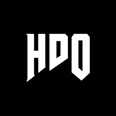Teknoloji şirketi için HDO mektup logosu tasarımı. HDO logo tasarımı siyah ve beyaz renk kombinasyonu. HDO logosu, HDO vektörü, HDO tasarımı, HDO simgesi, HDO alfabesi. HDO tipografi logosu tasarımı.