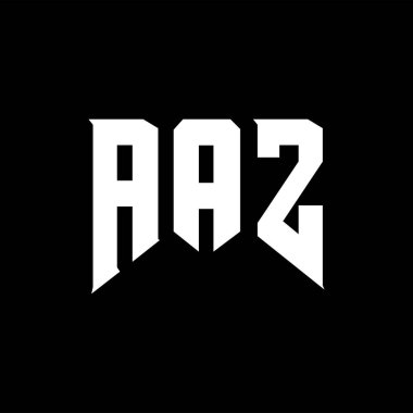 Teknoloji şirketi için AAZ harf logosu tasarımı. AAZ logo tasarımı siyah ve beyaz renk kombinasyonu. AAZ logosu, AAZ vektörü, AAZ dizaynı, AAZ simgesi, AAZ alfabesi. AAZ tipografi logosu tasarımı.