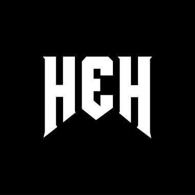Teknoloji şirketi için HEH mektup logosu tasarımı. HEH logo tasarımı siyah ve beyaz renk kombinasyonu. HEH logosu, HEH vektörü, HEH tasarımı, HEH simgesi, HEH alfabesi. HEH tipografi logosu tasarımı.