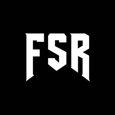 Teknoloji şirketi için FSR harf logosu tasarımı. FSR logo tasarımı siyah ve beyaz renk kombinasyonu. FSR logosu, FSR vektörü, FSR dizaynı, FSR simgesi, FSR alfabesi. FSR tipografi logosu tasarımı.