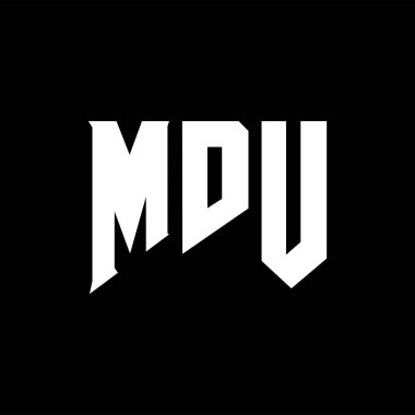 Teknoloji şirketi için MDU mektup logosu tasarımı. MDU logo tasarımı siyah ve beyaz renk kombinasyonu. MDU logosu, MDU vektörü, MDU tasarımı, MDU simgesi, MDU alfabesi. MDU tipografi logosu tasarımı.